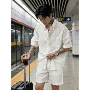 OUMULONG | Summer Thin Linen Set for Men