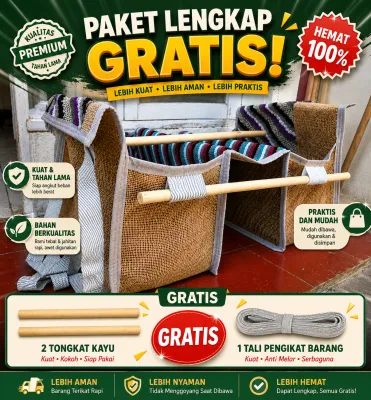 Tas Keranjang Motor Bahan Goni Jumbo Tas Motor Tas Kurir Sadel Bag Tas Bronjong Kranjang Motor