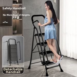 Multi-use Foldable Wide Stair with Handrail Non-slip Big Step