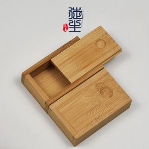 Small Size Bamboo Wood Rectangle Slide Cover Storage Box Mini Pull out Cap Storage Container Desktop Organizer Dustproof