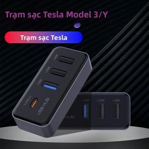 Hub USB 4 Trong 1 Dành Cho Tesla Model 3/Model Y Tích Hợp Sạc Truyền Dữ Liệu Mở Rộng Cổng Kết Nối Bảng Điều Khiển Bộ Chuyển Đổi Dock.