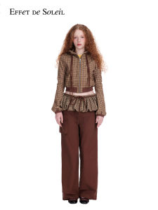 Retro Check Fake Two-piece Trouser Pants