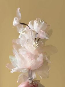 Pink Silk Flower Hair Accessories Hanfu Hairpins New Chinese Style Embroidered Hair Clips for Women Traditional Ethnic Fashion