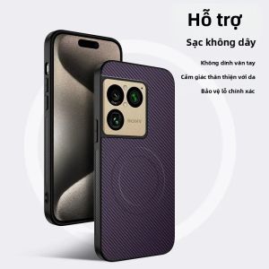EUCAGR Vỏ Từ Tính Sạc Không Dây Kết Cấu Sợi Carbon Cho Sony Xperia 1 VIII/Xperia 1VIII 5G Vỏ Điện Thoại Chống Sốc Thiết Kế Sang Trọng Chống Trầy Xước