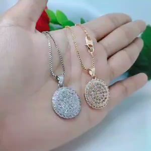 Kalung Perhiasan Tianium Tembaga Xuping Rodium Lapis Emas 1824 Karat