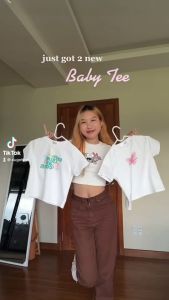 Áo Baby Tee hoa tay ngắn áo thun form lửng magnolia