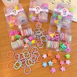 Set Ikat Rambut Karet rambut & Jepit Anak Cewe Mini Box