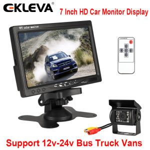 EKLEVA 7 Inch Wired Car Monitor QLED WIFI Car Rear View Monitor Parking Rearview System for Backup Camera With 18 IR LED Night Vision Support 12v-24v Bus Truck Vans