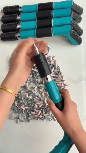 Nail Gun With 120pcs Round Nails And Tool Box Concrete Steel Wall Anchor Wire Slotting Device