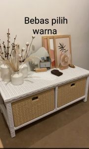 Ready stok.lemari laci rattan sintetis 7 laci samping