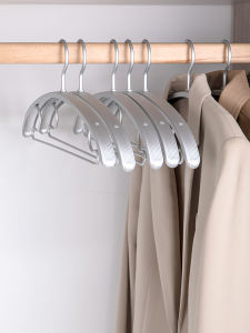 Space Aluminum Alloy Thickened Clothes Hanger Heavy Duty Hanging Garment High Temperature Resistant No Trace Metal Windproof