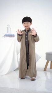 Jubah Kardigan Anak Jubah 2 Layer 1-8 Tahun Farhan Series Assuffah