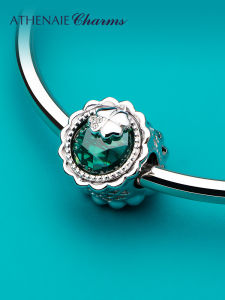 Athenaie Green Lucky Four-Leaf Clover 925 Silver String Ornament DIY Bracelet with Beads Bracelet Beaded Gifts for Girlfriend