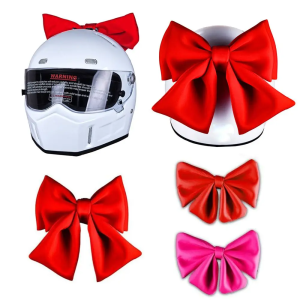 Cute Bow Helmet Modeling Motorcycle Helmet Decoration Polyester Cotton Bowknot Universal Electric Bike Vehicle Decor Girls Gift