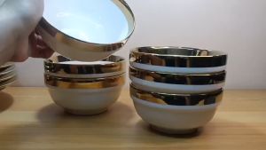 LUXURY PORCELAIN GOLD RIM SOUP / SALAD BOWL SIZE 5 INCHES ROUND