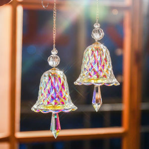 Rainbow Crystal Wind Chimes Sun Catcher Glass Ornament Window Decorative Bell Colorful Christmas Decoration Modern Minimalist Style