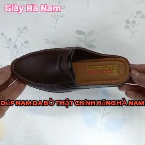 Dép Bít Mũi Nam HA NAM Da Bò Thật Cao Cấp GSB2076