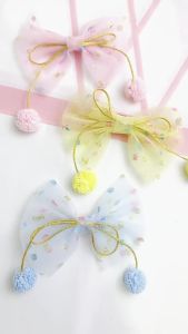 Satu Keluarga Jepit Rambut Pita Anak Motif Rumbai Bola C1268 Hair Clip Jepitan Rambut Pita Pompom