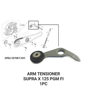 Arm Tensioner Supra X 125 PGM Fi - Tahanan Baut Roll Kamrat Plat Tekanan Tahanan Gagang Arm Comp Cam Chain Tensioner Honda New Supra X 125 Fi Blade 125 Injeksi