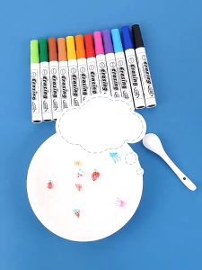 12pcs Childrens Magical Water Painting Pen Floating Doodle Pen Colorful Mark Pen Whiteboard Markers Water Drawing-COZII