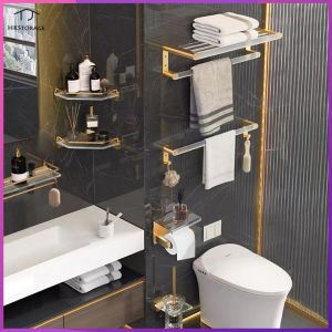 HKStorage Giá Treo Khăn Nhà Vệ Sinh Bằng Acrylic Giá Treo Khăn Tắm Bằng Nhôm Không Gian Màu Đỏ Giá Để Đồ Phòng Tắm Phòng Tắm Không Đục Lỗ