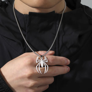 Minimalist Spider Animal Pendant Chain Necklace For Women Men On The Neck Fashion Jewelry Gift Gold Steel Color Choker