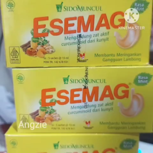 Esemag 1 kotak isi 5 sachet membantu meringankan ganggungan lambung