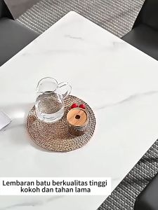 BMZAR Meja Makan Minimalis Meja Makan Set 4 Kursi Meja Makan Aesthetic Murah Modern