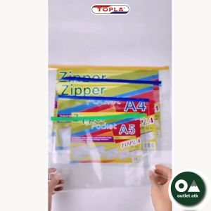 Zipper Pocket File Ziplock Topla F4: Aksesori Kantor untuk Pengelolaan Dokumen