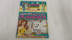 Disney Princess Activity Book Tear Off Placemats with Colour Pencils For Kids to Color & Draw