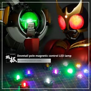 โคมไฟ LED ควบคุมแม่เหล็กหนา5มม. พร้อมแม่เหล็กแบตเตอรี่สำหรับ Gundam Gunpla GK DIY Kamen Rider เครื่องมือทำโมเดลไฟเซนเซอร์ควบคุมแม่เหล็ก
