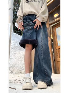 MANMI | Thick Velvet Flared Jeans Warm Comfortable Wide Loose Drape