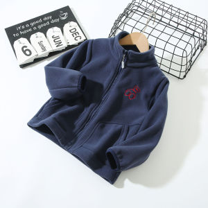 Kids Polar Fleece Jacket Spring & Fall New Boy Girl Heattech Childrens Western Style Zip-up Shirt Fleece Tops Autumn