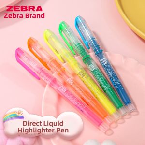 Zebra | Fluorescent Color Not Smudging Ruler Pen Clear Core Large Capacity Single Head Design Fluorescent Marking Pen