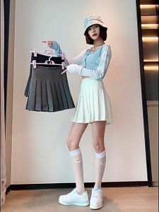 ⚡Port⚡2025 new Pleated Skirt Women Summer High Waist Short Skirt Sweet A-line Large Size Skirt