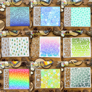 Original Winter Snowflakes Christmas Trees Stones Bubbles Texture Partterns Stencils Paper - Spray Paint & Graffiti