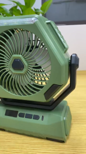 Multifunctional Portable Camping Fan Strong Airflow Quiet 270° Rotation Rechargeable Battery Operated Tent Fan With LED