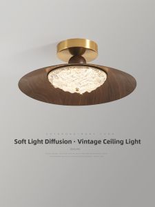 FANZHEN | Retro Walnut Wood Style Full Spectrum Eye Protection Ceiling Light