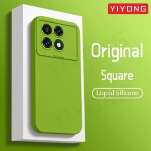 For PocoX6 Pro Case YIYONG Square Liquid Silicone Soft Cover For Xiaomi Poco X6 F6 X7 Pro F7 Ultra Xiomi Mi PocoX7 Phone Cases