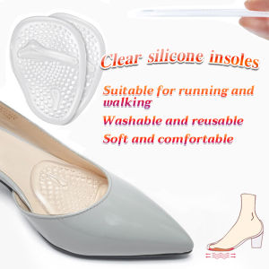 ItemMart Reusable Women Clear Silicone High Heel Insoles Pad Foot (1 pair)Protection Anti Slip Shoe Insoles