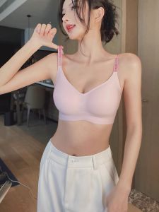 Wireless Comfortable Girls Bra Set Seamless Strap Bras Anti-Sagging Side Breast Collection V-Neck Three/4 Cup Nylon Fabric