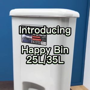 HAPPY BIN | Step Pedal | 25L 35L | Waste Bin | Trash Bin Dustbin Dustbin for Kitchen Dustbin for Toilet Outdoor Bin Waste Bin Rubbish Bin