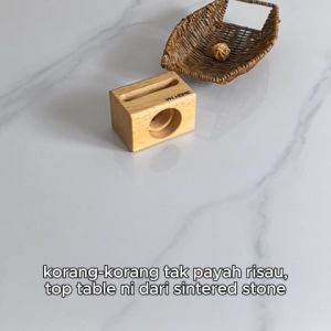 BATU Sintered Stone Dining Table 3ft Round / 2.5ft Square Dining Table With Stools Meja Makan Bulat Segi Empat (BE WOOD)