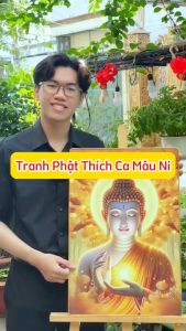 Tranh Treo Tường Phòng Thờ Đức Phật Thích Ca Mâu Ni - Tranh Laminate Tráng Gương - Newshop