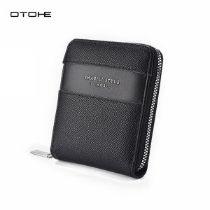 OTOHE Fashion Short Wallet Soft PU Multi-Functional Wallet Lychee Pattern Wallet Retro Large Capacity Purse Multi-Card Position ID Credit Cards Holders Coin Pouch PU Leather Coin Bag Business Wallets