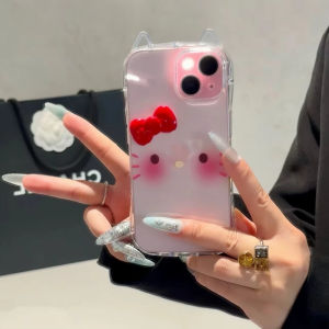 Sanrio | Ốp Điện Thoại Trong Suốt Hình Mèo Dễ Thương 3D Tai Nổi Dành Cho iPhone 17 Pro Max 16 15 13 11 12 14 Plus XS Max Chất Liệu TPU Mềm Trong Suốt