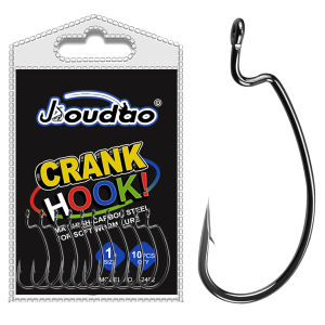 10Pcs/Bag Offset Worm Hooks Bass Hooks Wide Gap Bait Texas Rig Jig Fish Hooks for Bass Trout Saltwater Freshwater