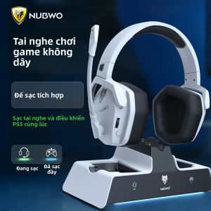 Tai Nghe Chơi Game Không Dây NUBWO G06 Pro Dành Cho PS5 Với Đế Sạc Độ Trễ Thấp 17ms Thời Lượng Pin 120 Giờ Khử Tiếng Ồn Chủ Động Và Khả Năng Chống Nước