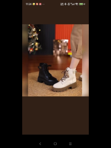 Falimottype)Size 35-40 Women British Retro Boots Fashion Thick Soled Short Boots Coarse Heel School Student Shoes