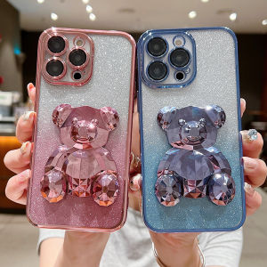 เคสโทรศัพท์Vivo Y29 4G Y39 5G พร้อมที่ใส่รูปหมีน่ารักมีเลื่อมระยิบระยับยางนุ่มเคส Vivo Y39 5G Y29 4G เคสโทรศัพท์